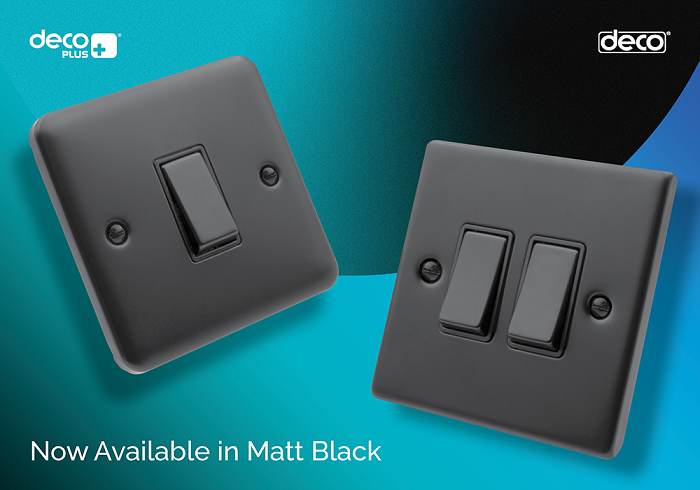Scolmore adds Matt Black to its Deco and Deco Plus ranges